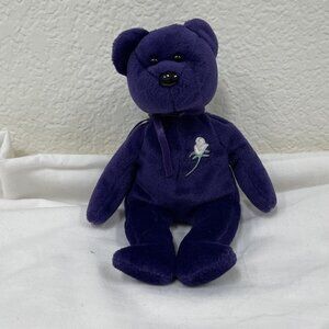 1997 Princess Diana Ty Beanie Babies Rare and Retired Purple Rose Excellent
